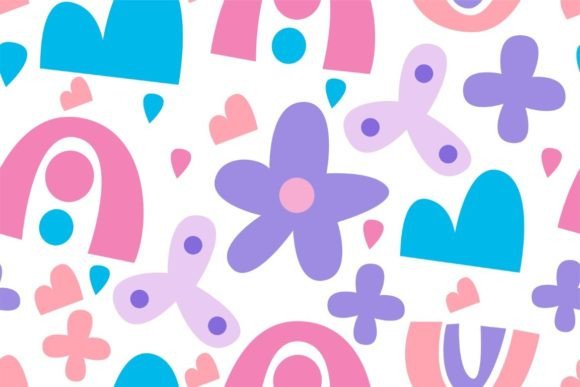 Download Abstract Floral Shapes Seamless Pattern - Sea Collection