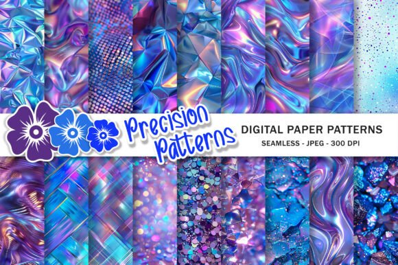 Download Holographic Seamless Pattern Paper - Sea Collection