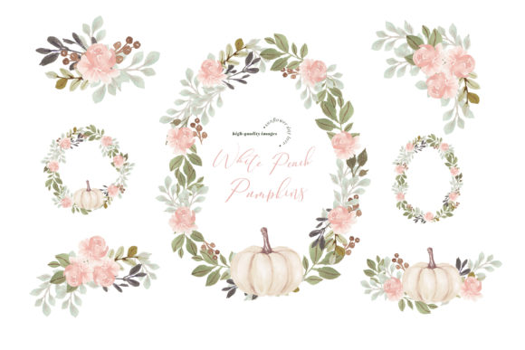 Download Floral Frame Modern Flowers Pumpkin - Modern Collection