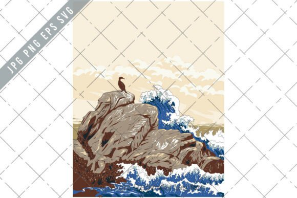 Download Cormorant at Restless Sea Pebble Beach - Sea Collection