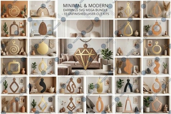 Download Minimal &amp; Modern Earrings SVG Mega Bundl - Modern Collection