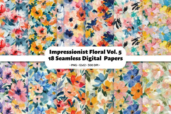 Download Impressionist Floral Vol.5 Seamless - Sea Collection