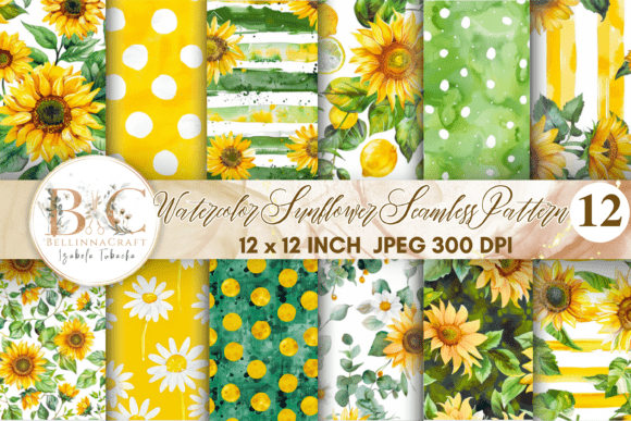 Download Watercolor Sunflower Seamless Pattern - Sea Collection