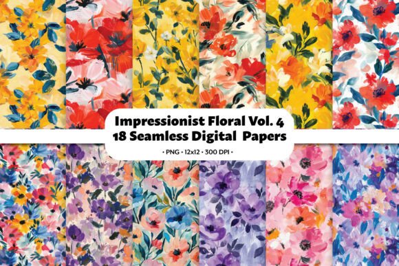 Download Impressionist Floral Vol.4 Seamless - Sea Collection