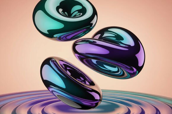 Download Modern 3D Metallic Pebble Art - Modern Collection