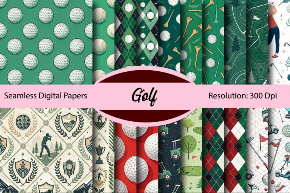 Download Golf Seamless Digital Paper - Sea Collection