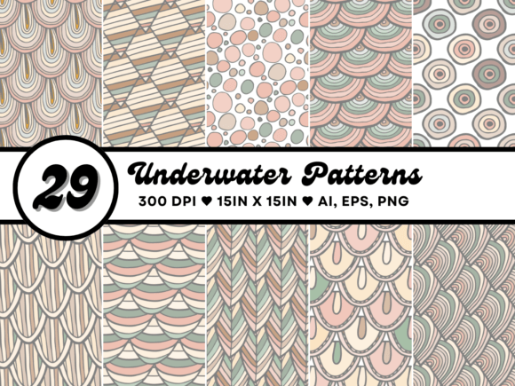 Download Underwater Seamless Patterns - Sea Collection
