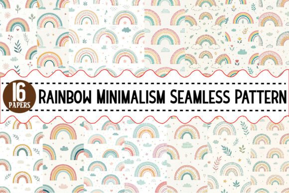 Download Rainbow Minimalism Seamless Pattern - Sea Collection