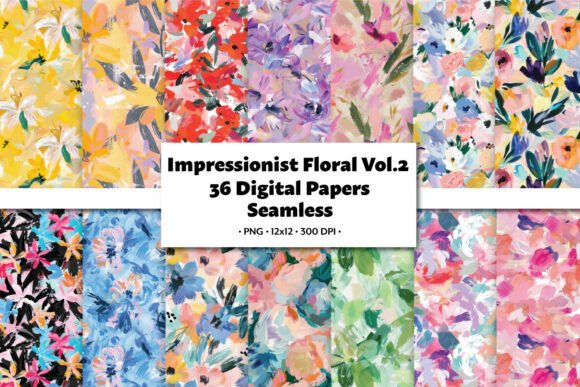 Download Impressionist Floral Vol.2 Seamless - Sea Collection