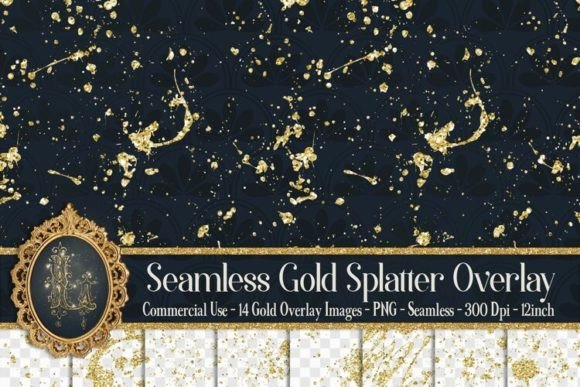 Download Seamless Gold Glitter Splatter Overlay - Sea Collection