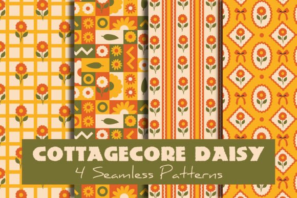 Download Cottagecore Daisy Seamless Patterns - Sea Collection