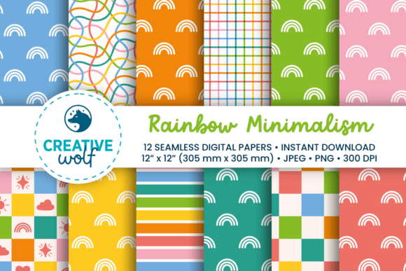 Download Rainbow Minimalism - Seamless Patterns - Sea Collection