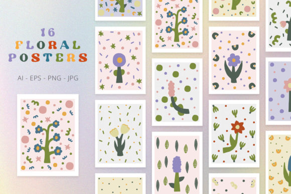 Download Modern Flowers Vector Posters - Modern Collection